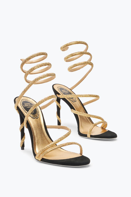 MARGOT BLACK AND GOLD SANDAL 105