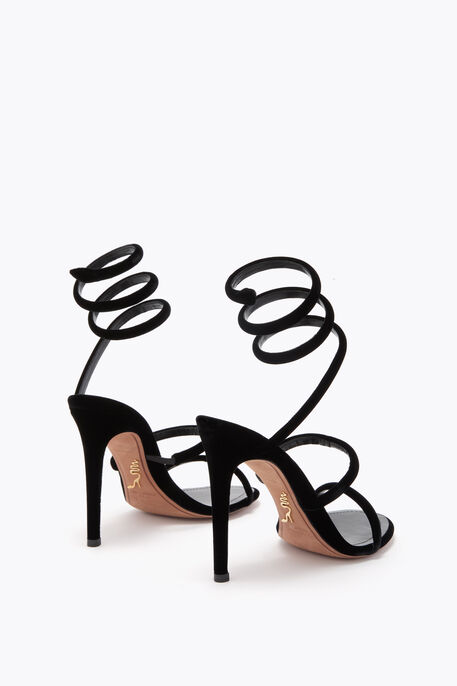 SANDALO CLEO IN VELLUTO NERO 105 SANDALO CLEO IN VELLUTO NERO 105