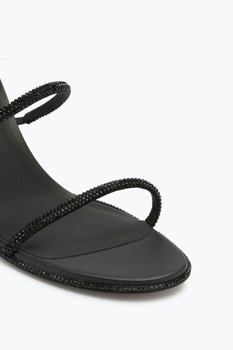 Sandales En Satin Noir Cleo Sandales En Satin Noir Cleo