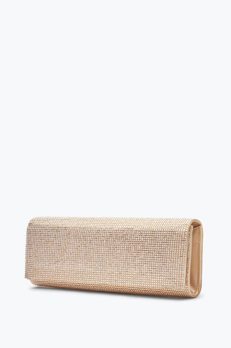 Zafira Gold Clutch With All-Over Crystals Zafira Gold Clutch With All-Over Crystals