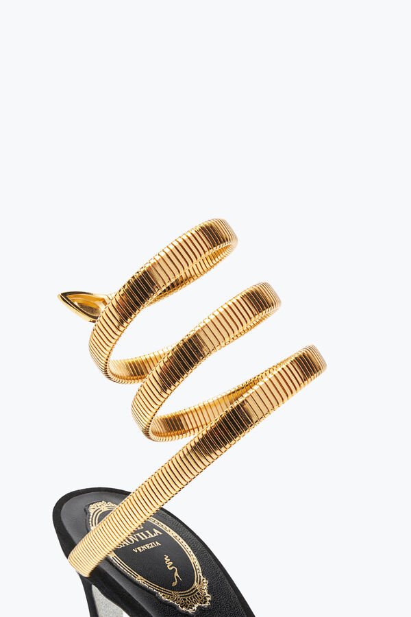 JUNIPER BLACK AND GOLD SANDAL 105