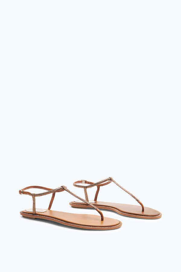 DIANA COGNAC SANDAL WITH CRYSTALS 10