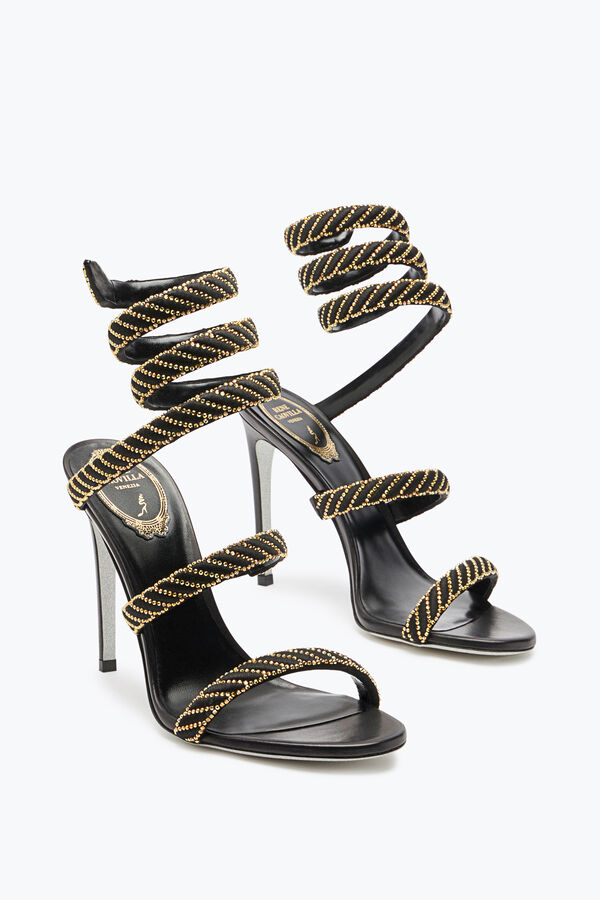 Cleo Sandal In Satin Black  105