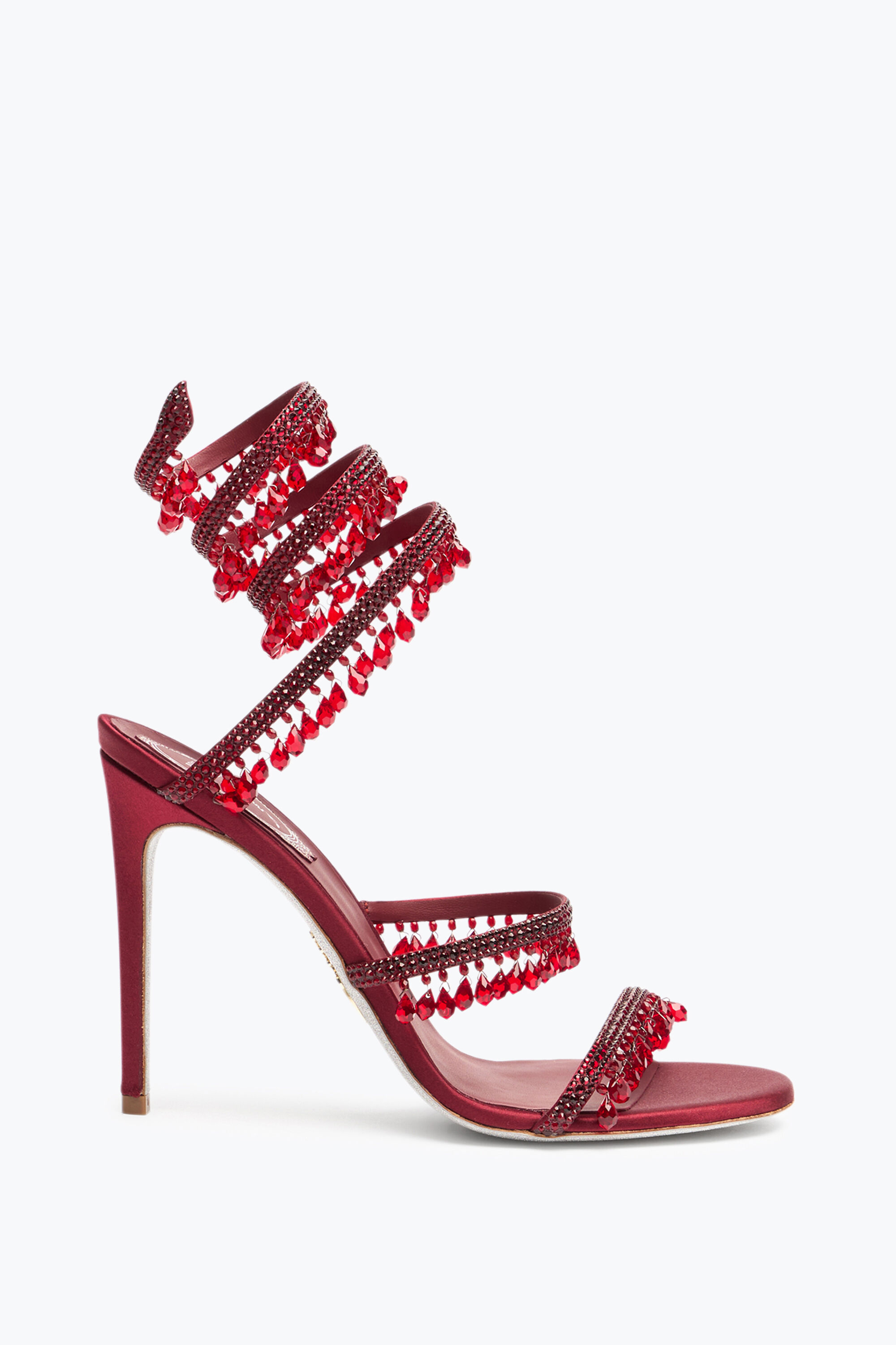 Jeweled CHANDELIER BURGUNDY SANDAL 105 | Rene Caovilla® Jeweled CHANDELIER BURGUNDY SANDAL 105 | Rene Caovilla®