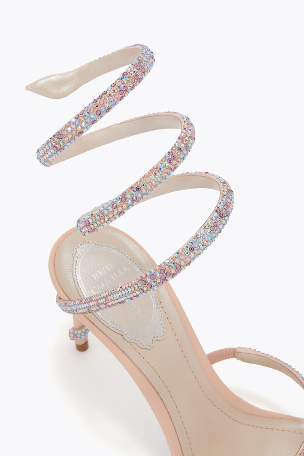 MARGOT PINK SANDAL WITH MULTICOLORED CRYSTALS 80