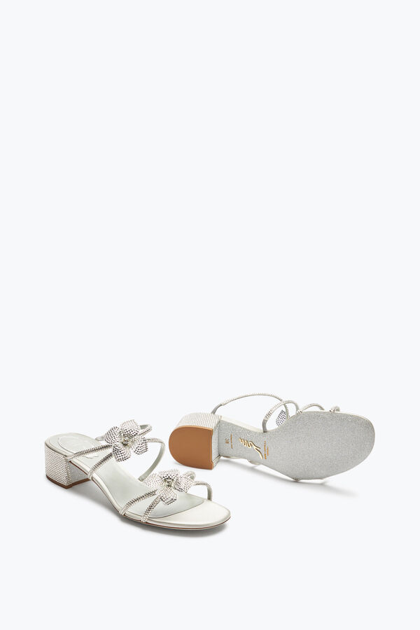 Sandalo Slider Floriane Argento Con Fiori 40