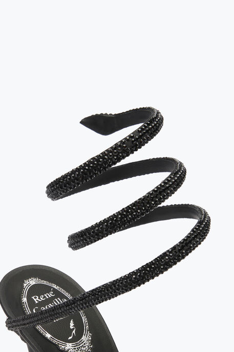 Sandalette Mit Plateausohle Margot Schwarz Mit Kristallen 130