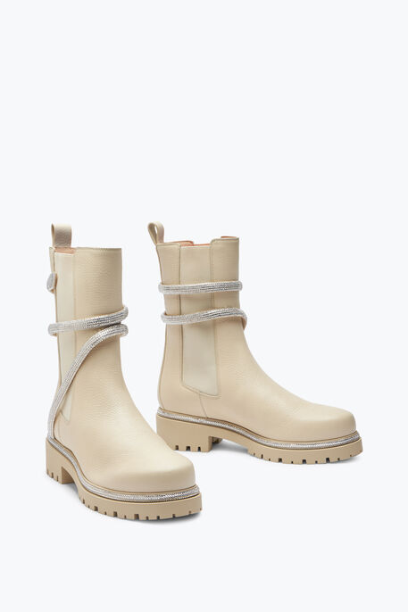 Cleo White Leather Bootie 25 Cleo White Leather Bootie 25