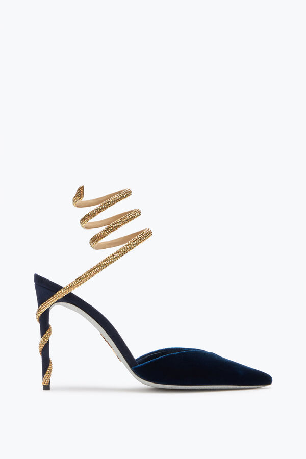 Margot Deep Blue Slingback Pump 105