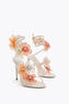 PEACH FLOWER IVORY AND ORANGE SANDAL 105