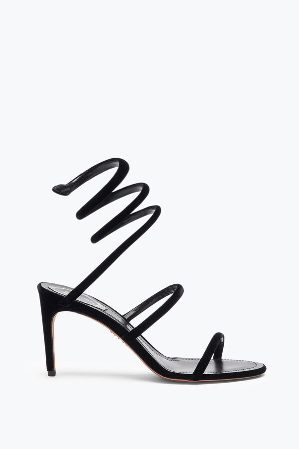 CLEO SANDALE EN VELOURS NOIR 80