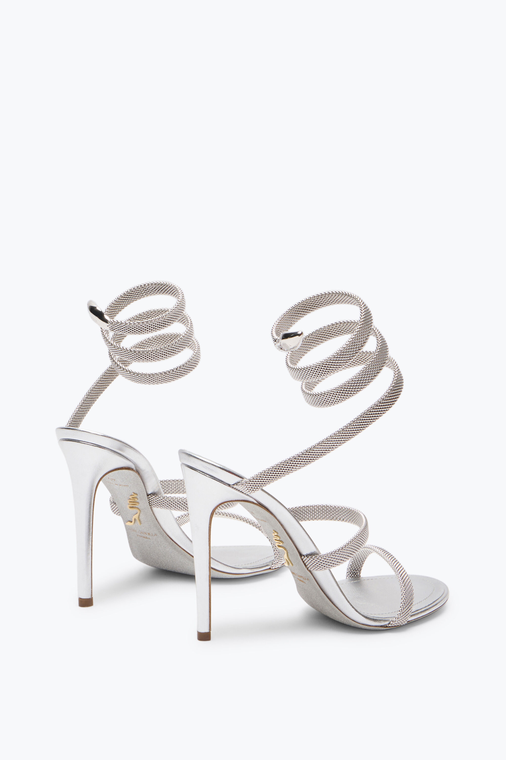 【関税&送料込】Rene Caovilla Sandals Silver Jeweled Margot Silver Sandal With Butterflies And Crystals