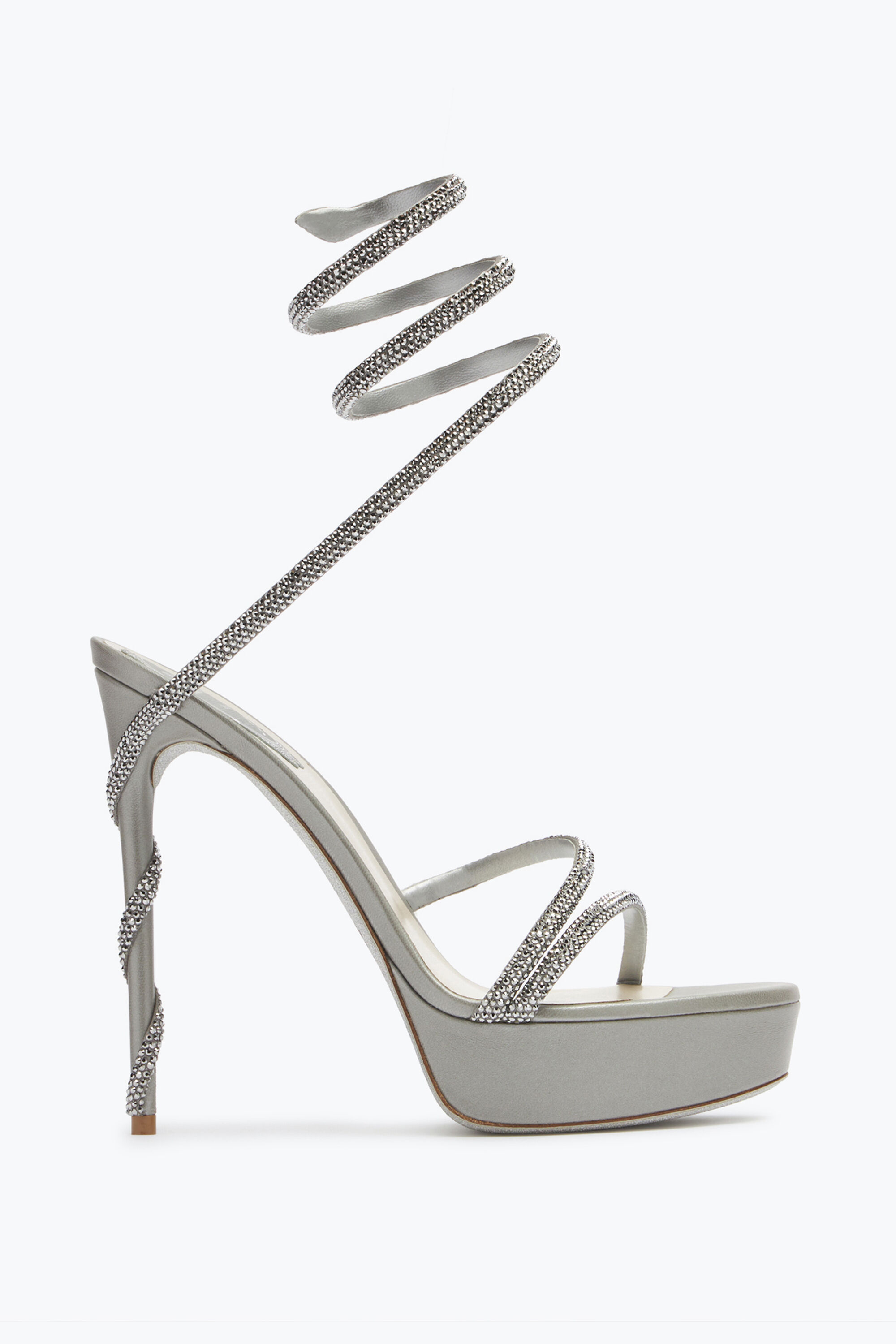 Sandales Sandale Plateforme Margot Grise Avec Cristaux 130 en