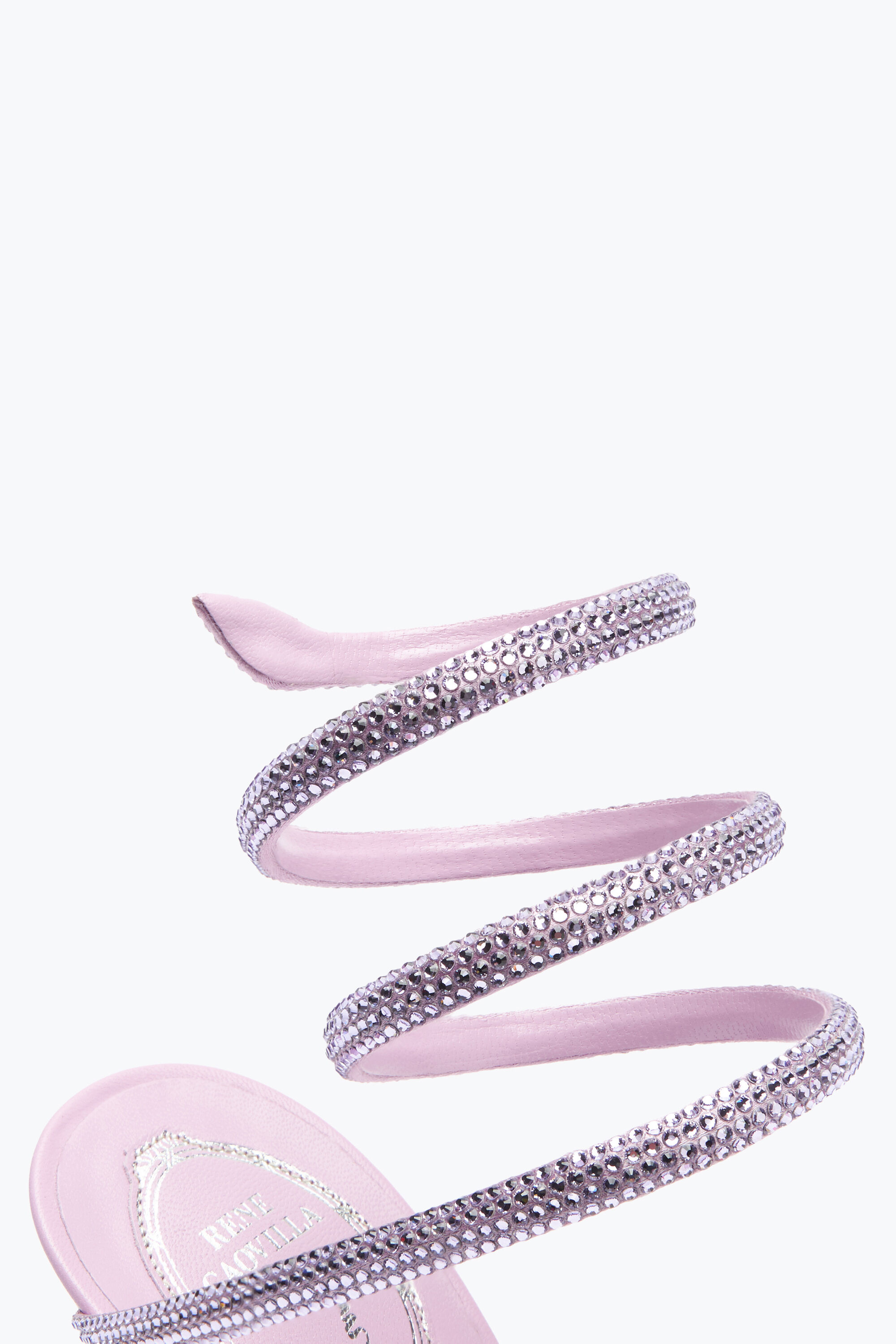 Jeweled Cleo Mauve Sandal With Crystals 105 Rene Caovilla