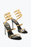 Juniper Black Suede And Gold Sandal 105