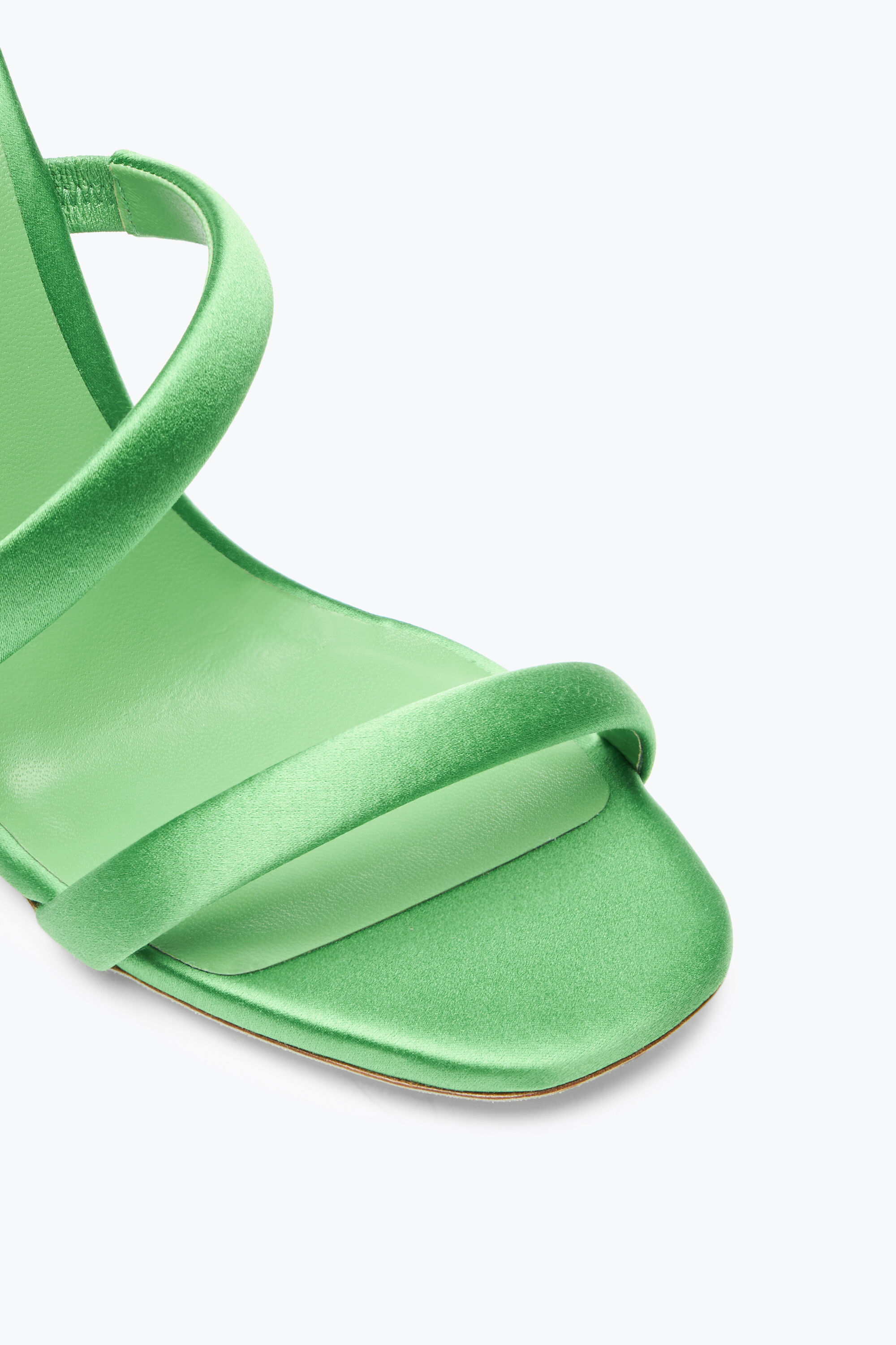 Jeweled Cleopatra Fluo Green Satin Sandal 105 Rene Caovilla