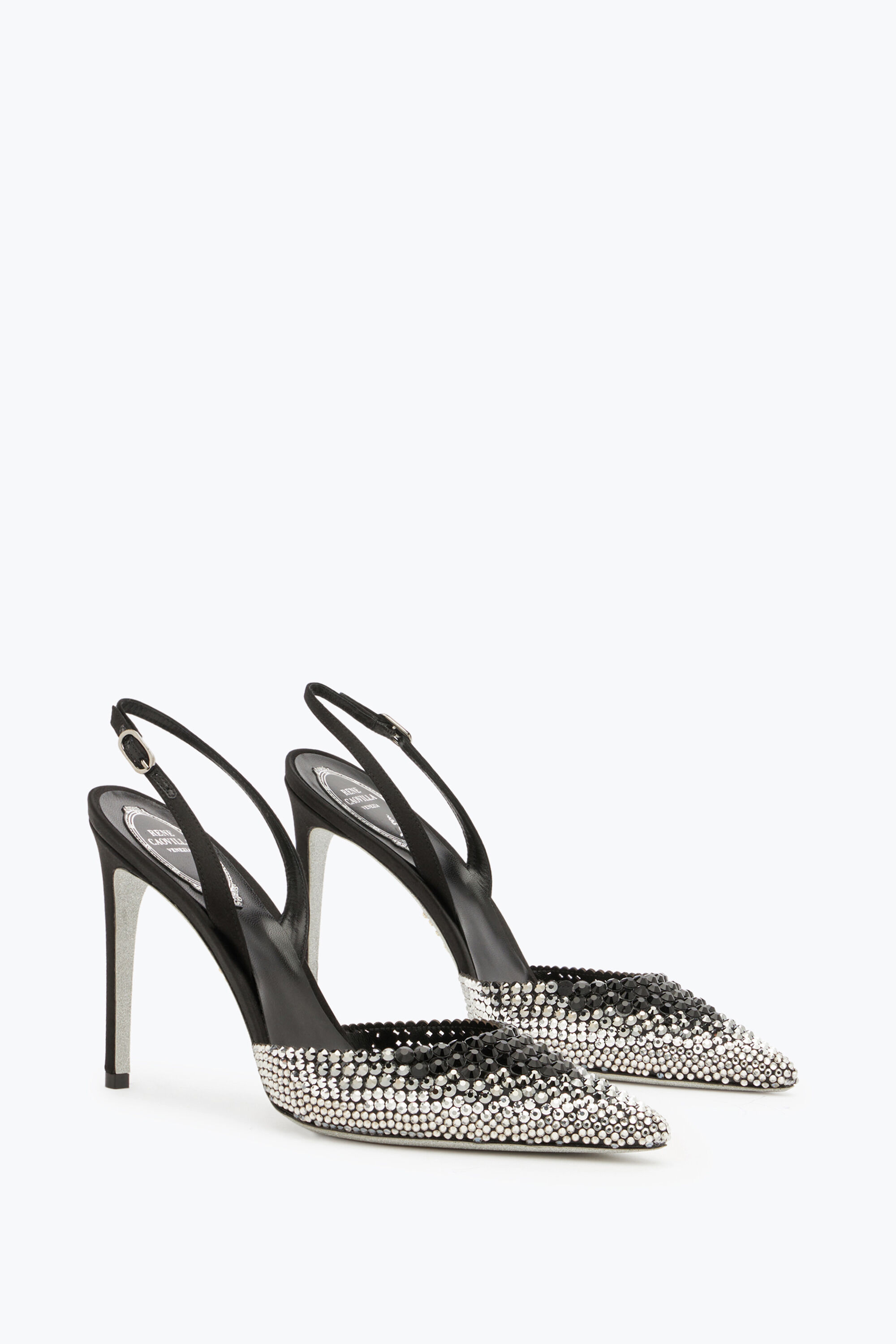Black and sale silver pumps