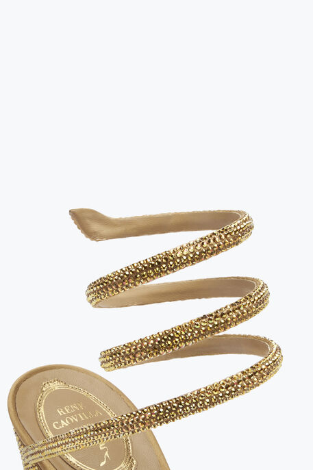 Cleo Crystal Gold Platform Sandal 130