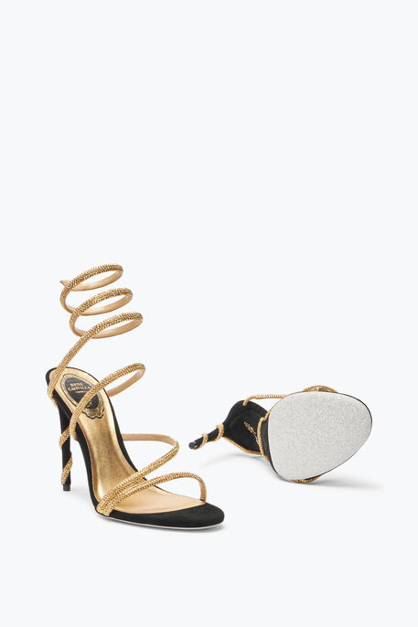 MARGOT BLACK AND GOLD SANDAL 105