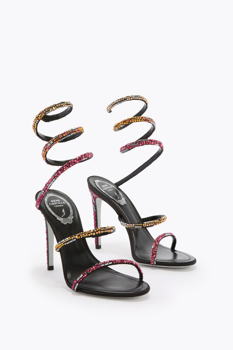 CLEO BLACK SANDAL WITH SWAROVSKI CRYSTALS 105