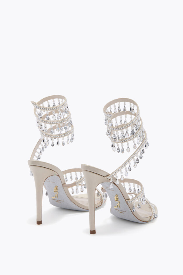 CHANDELIER BEIGE SANDAL WITH PEARLS 105