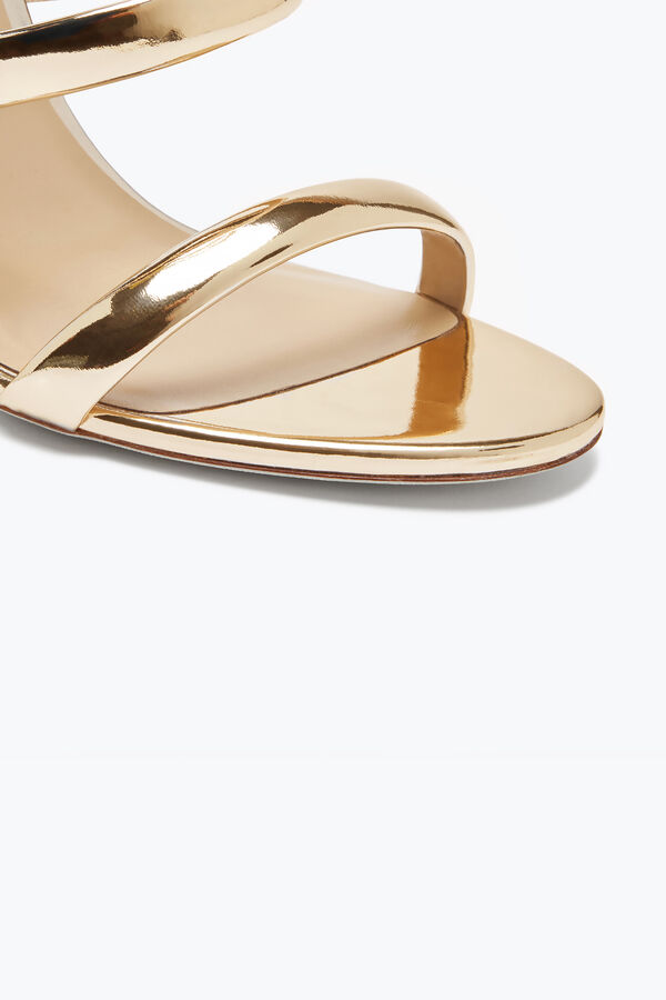 Cleo Sandale 105 in verspiegeltem Gold