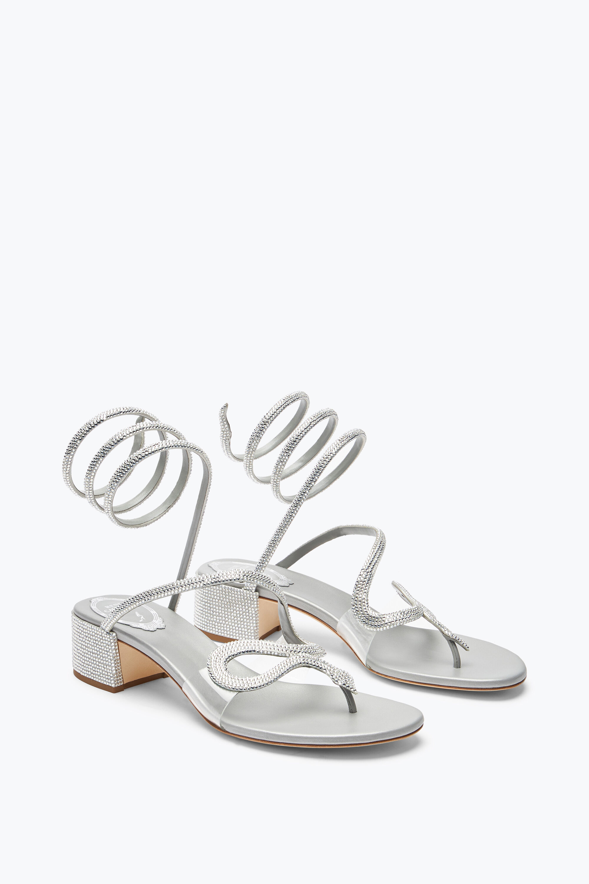 Jeweled Morgana Silver Thong Sandal 40 Rene Caovilla