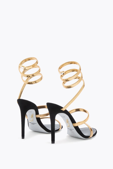 JUNIPER BLACK AND GOLD SANDAL 105