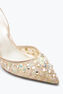 Cinderella Slingback 80 in Honig mit Kristallen