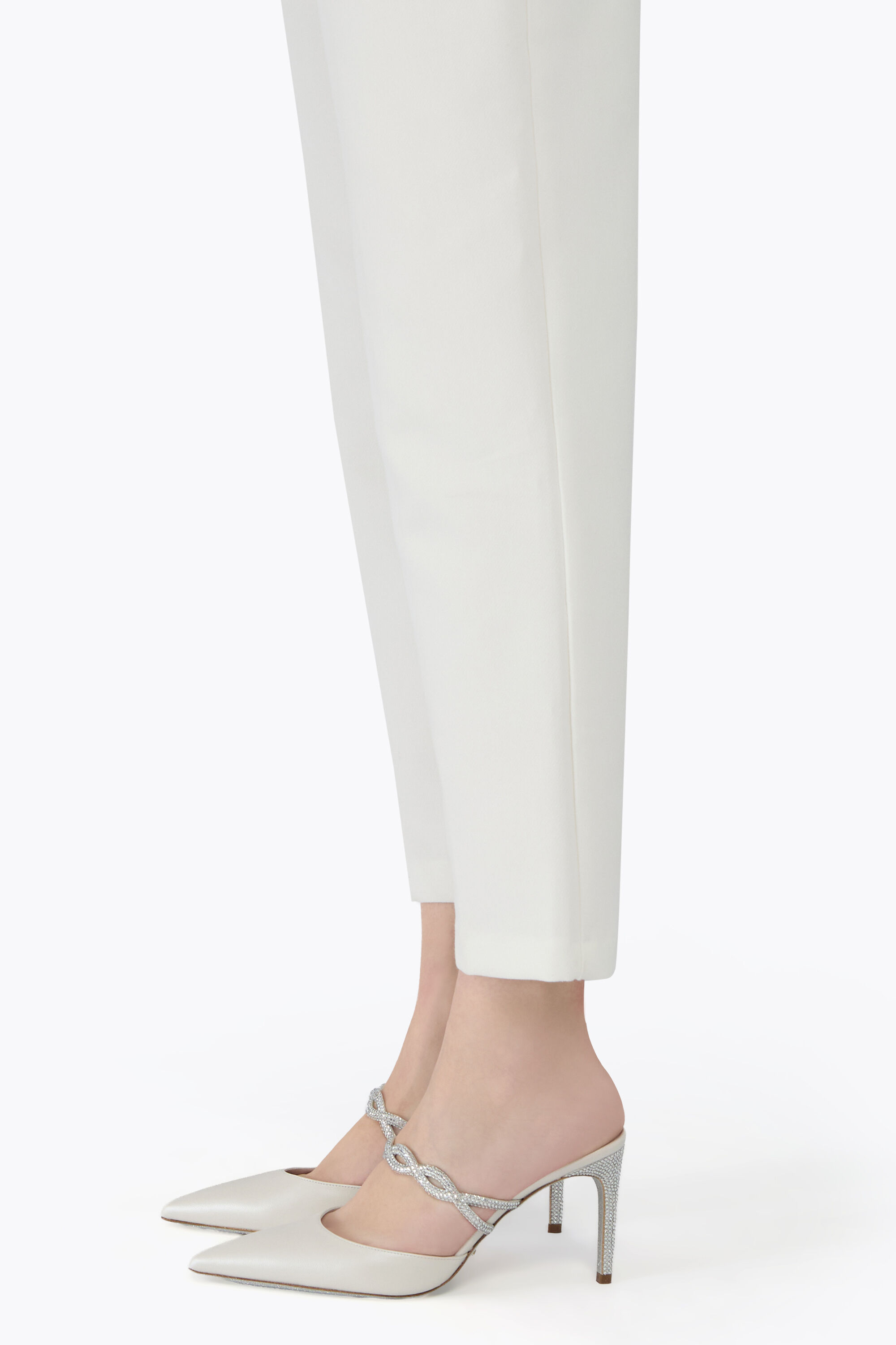 Jeweled BRAID IVORY MULE 80 | Rene Caovilla®