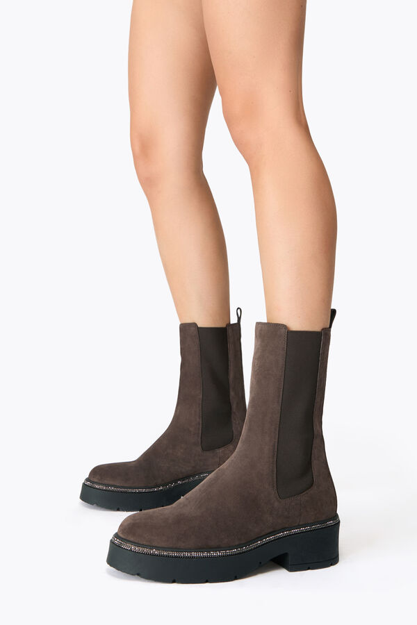 BIKA BRAUN KN&Ouml;CHELHOHER STIEFEL MIT KRISTALLEN 50