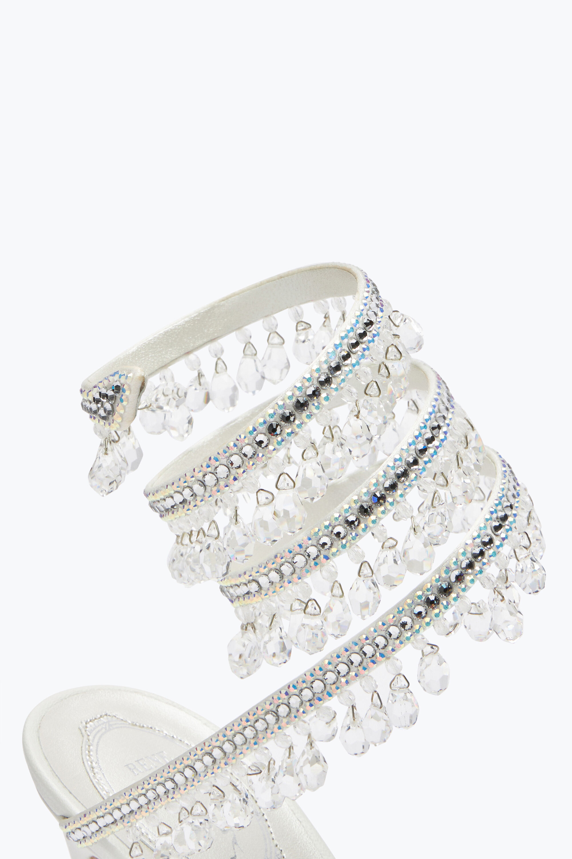 Jeweled Chandelier Ivory Sandal 105 | Rene Caovilla®