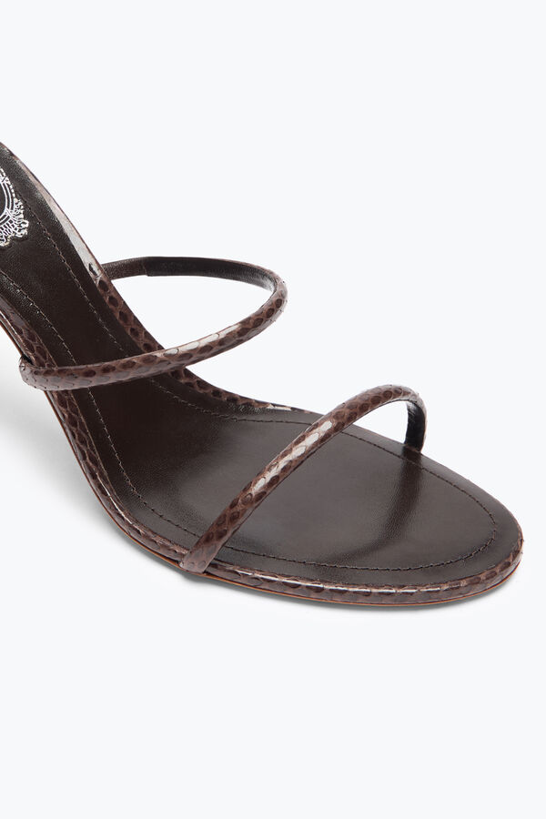SANDALO CLEO IN PELLE DI SERPENTE AYERS MARRONE 80