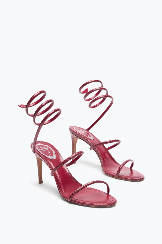 CLEO BURGUNDY AYERS LEATHER SANDAL 80