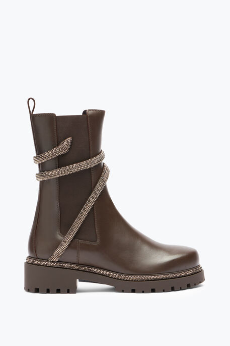 Cleo Crystal Chestnut Brown Bootie 25 Cleo Crystal Chestnut Brown Bootie 25