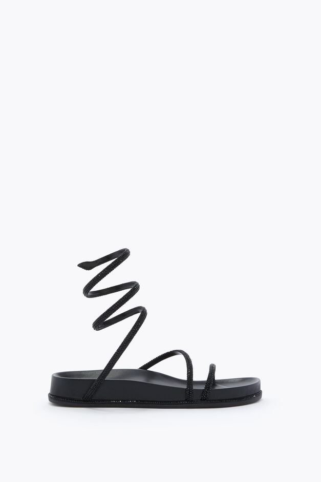 GISELE BLACK FLATFORM SANDAL 20