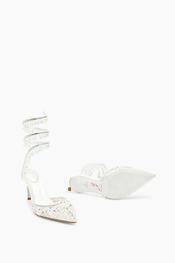 White Jewel Chandelier Pumps 75