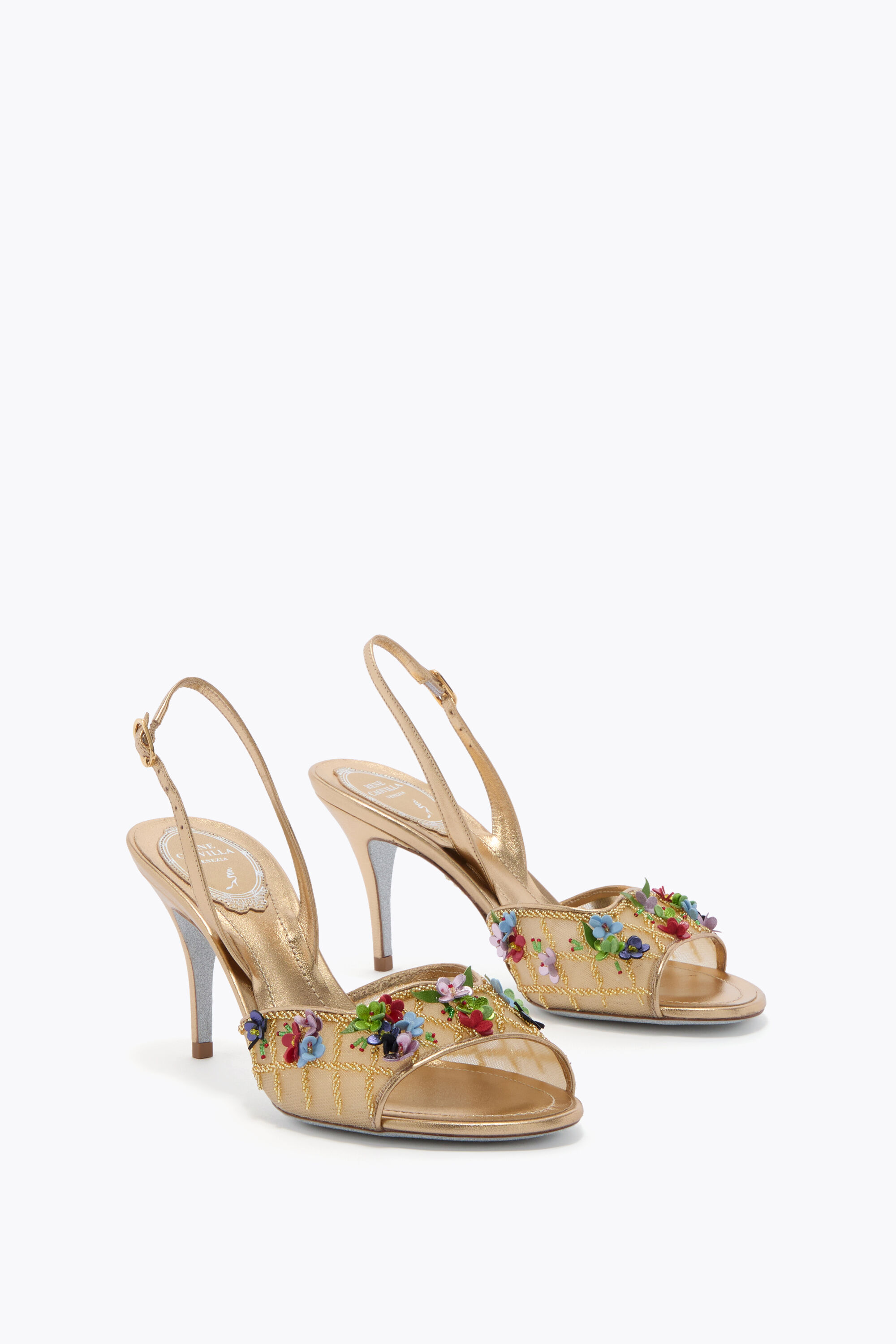 Rene Caovilla ビジューリボン　ヒョウ柄パンプス　35サイズ New arrivals: designer jeweled shoes | Rene Caovilla®