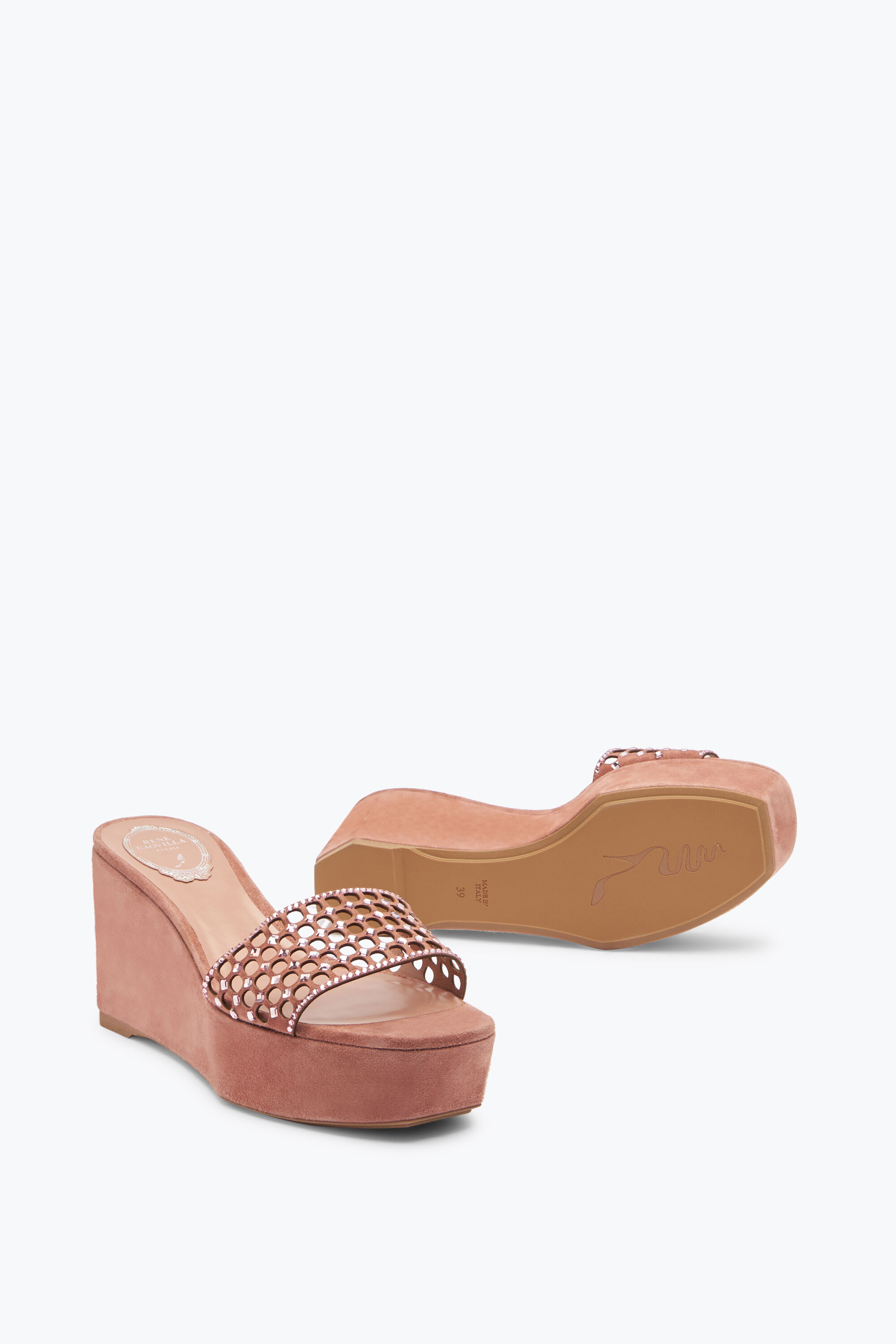 Talon compensé rose poudré hot sale