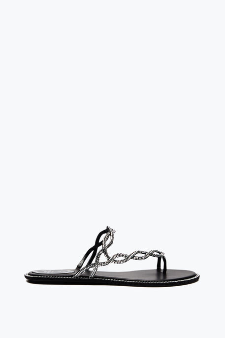 BRAID BLACK FLAT SANDAL 10 BRAID BLACK FLAT SANDAL 10