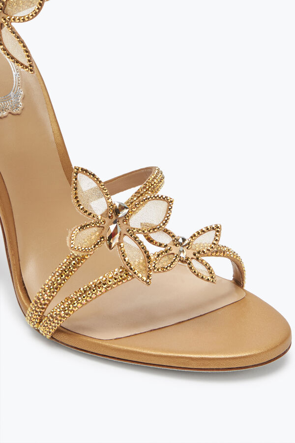 Margot Butterfly Crystal Gold Sandal 105