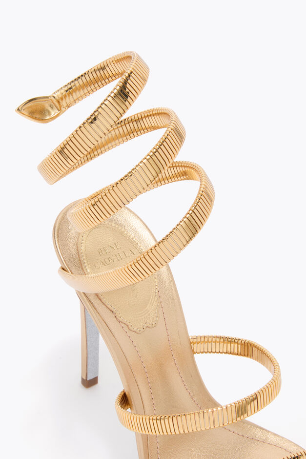 GOLD LAMB/GOLD METAL SNAKE SANDAL