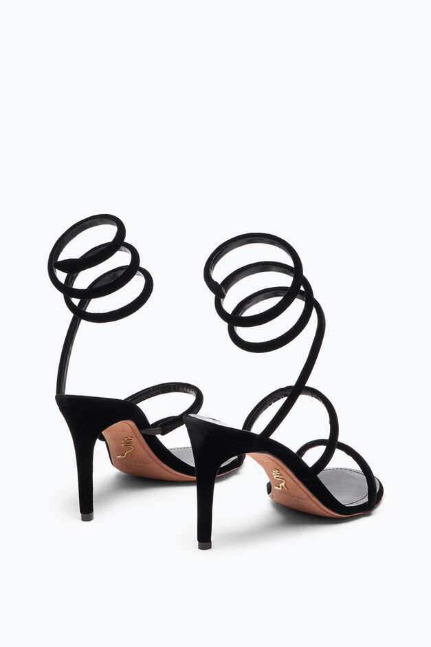 CLEO BLACK VELVET SANDAL 80