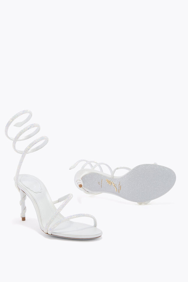 MARGOT IVORY SATIN-LAMB/C.TRANMISSION STRA SANDAL