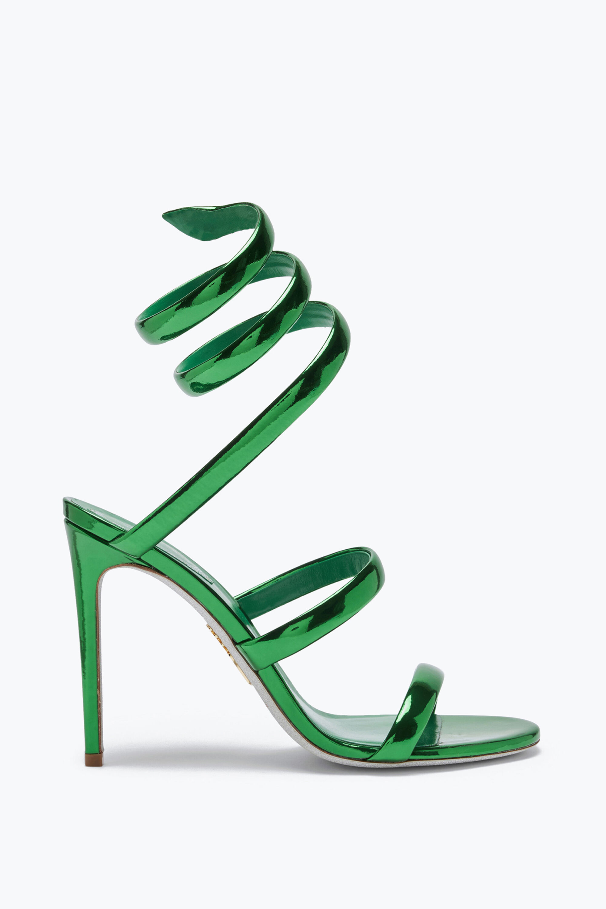 Jeweled Cleo Green Mirror Sandal 105 Rene Caovilla