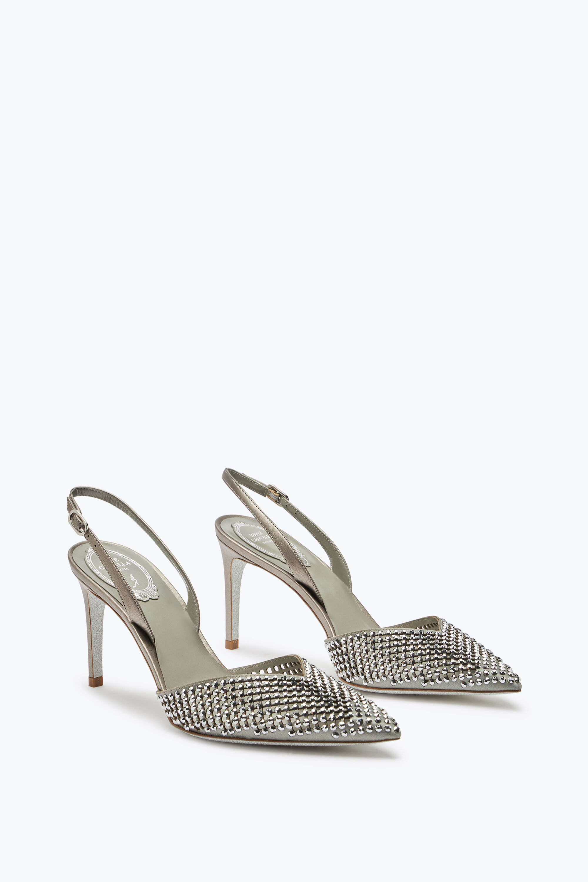 Silver grey slingback shop shoes