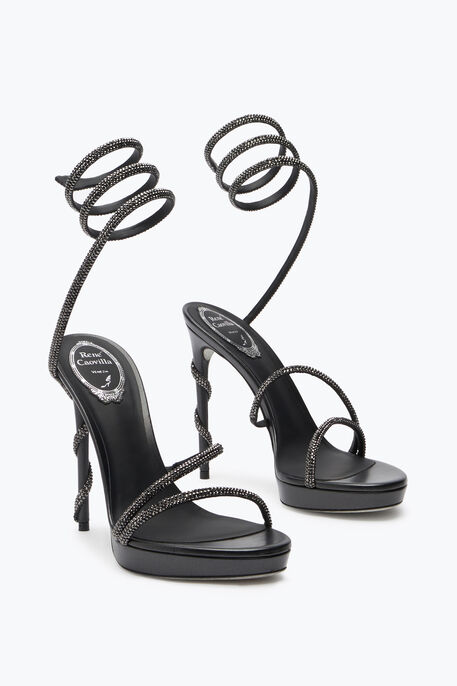 MARGOT CRYSTAL BLACK PLATFORM SANDAL 120 MARGOT CRYSTAL BLACK PLATFORM SANDAL 120