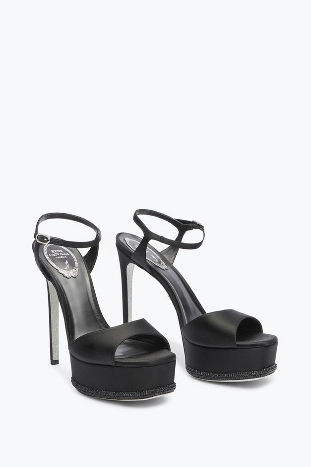 Anastasia Crystal Black Sandal 130