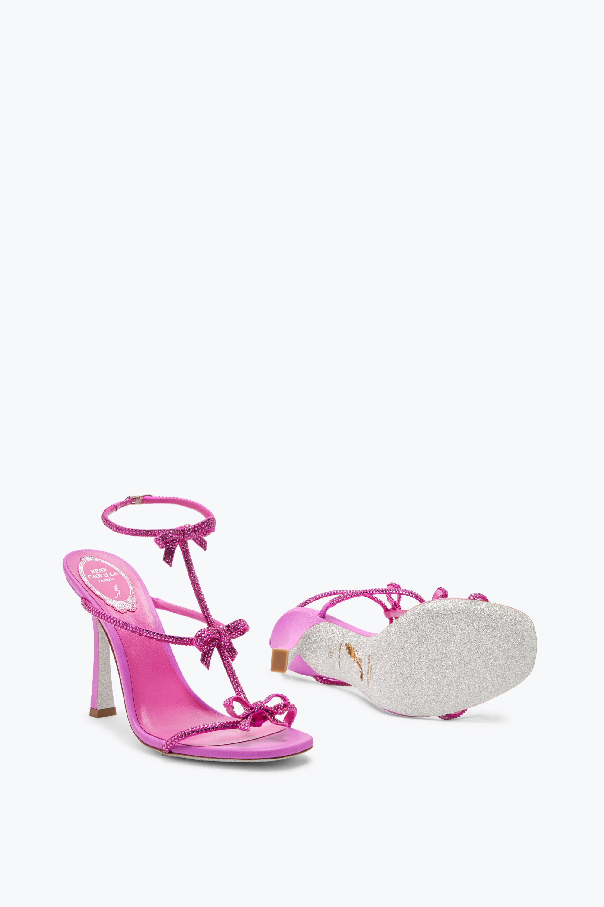 Jeweled Caterina Crystal Fuchsia Sandal 105 Rene Caovilla