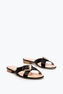 MARTHA SCHWARZE FLACHE SANDALE 10